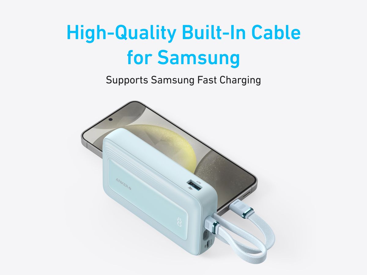 【Anker Official】Anker Zolo PowerBank (20K, 30W, Built-In USB-C and Lightning Cable)  | Fast Charging | Power Delivery | Portable Charger – Black power bank