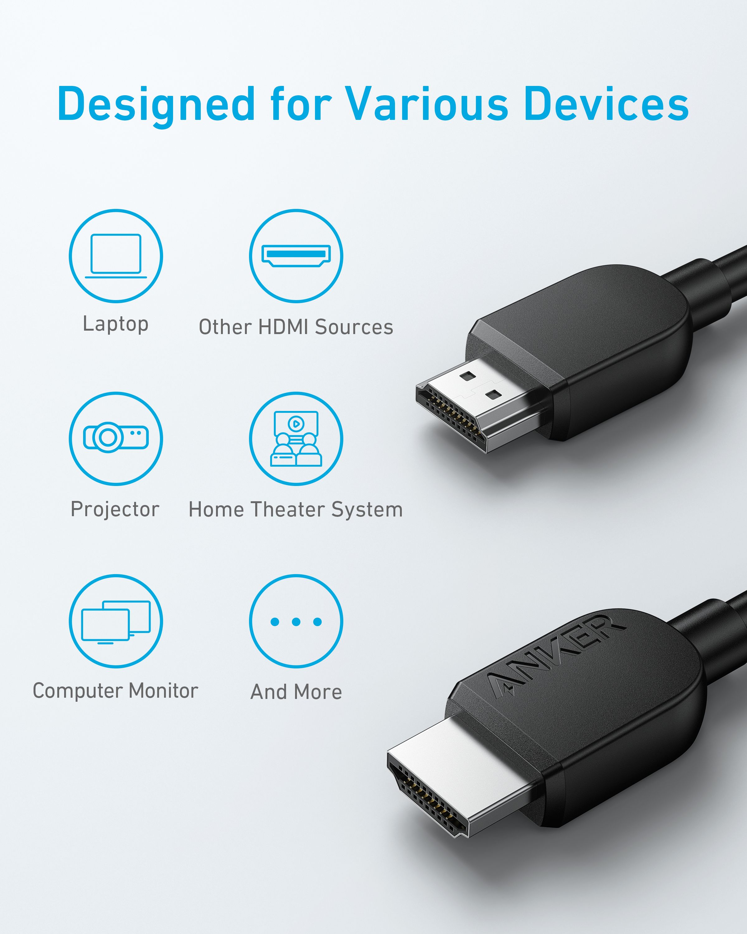 [Exclusive deal]  Anker HDMI to HDMI Cable 8K@60Hz, HDMI 2.1 - Black Ultra High Speed | 4K@120Hz | HDR | 48Gbps | PS5, Xbox, TV, Monitor