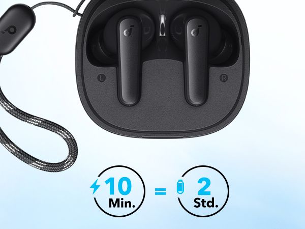 [Exclusive deal]  soundcore R50i Black - Deep Bass | 30H Playtime | IPX5 Waterproof | AI Clear Calls | Bluetooth 5.3