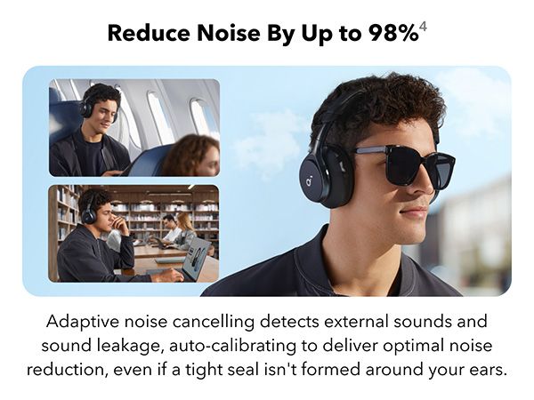 [Exclusive deal]  soundcore Space One | Active Noise Cancelling Headphones -  Adaptive Noise Cancelling | 40H Playtime | Bluetooth 5.3