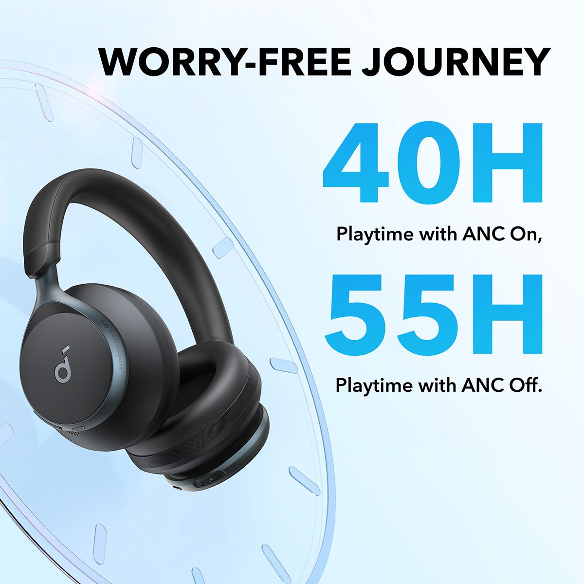 [Exclusive deal]  soundcore Space One | Active Noise Cancelling Headphones -  Adaptive Noise Cancelling | 40H Playtime | Bluetooth 5.3