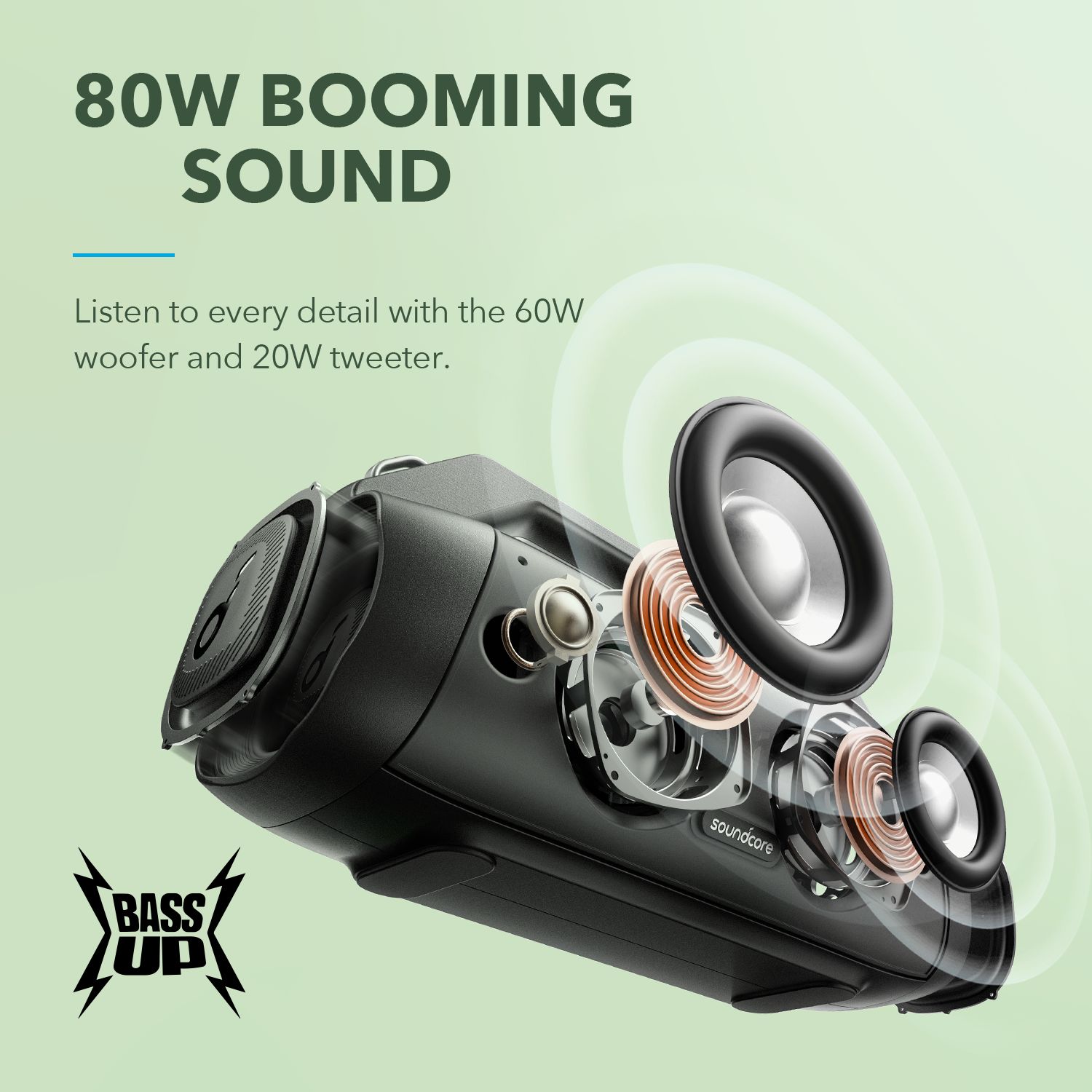 [Exclusive deal] soundcore Motion Boom Plus | Outdoor Portable Speaker Waterproof Subwoofer Portable Bluetooth Wireless Speaker TF Card AUX Sound Box TWS USB Flash Drive Wireless Speakers