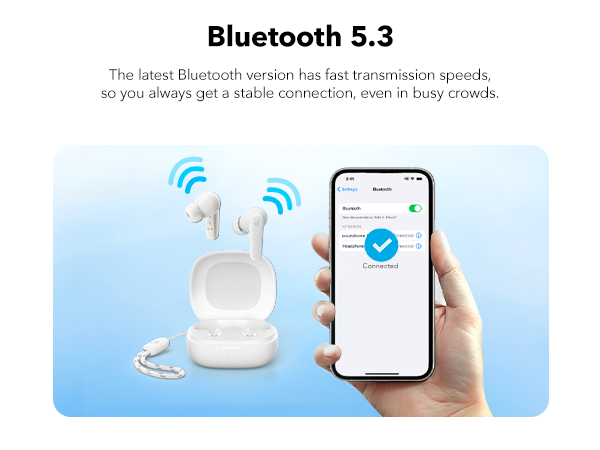 [Exclusive deal] soundcore R50i -  True Wireless Earbud 10 mm Drivers Big Bass, Bluetooth 5.3, 30-Hour Long Playtime, Water-Resistant  2 Mics for AI Clear Calls 22 Preset EQs