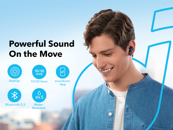[Exclusive deal] soundcore R50i -  True Wireless Earbud 10 mm Drivers Big Bass, Bluetooth 5.3, 30-Hour Long Playtime, Water-Resistant  2 Mics for AI Clear Calls 22 Preset EQs