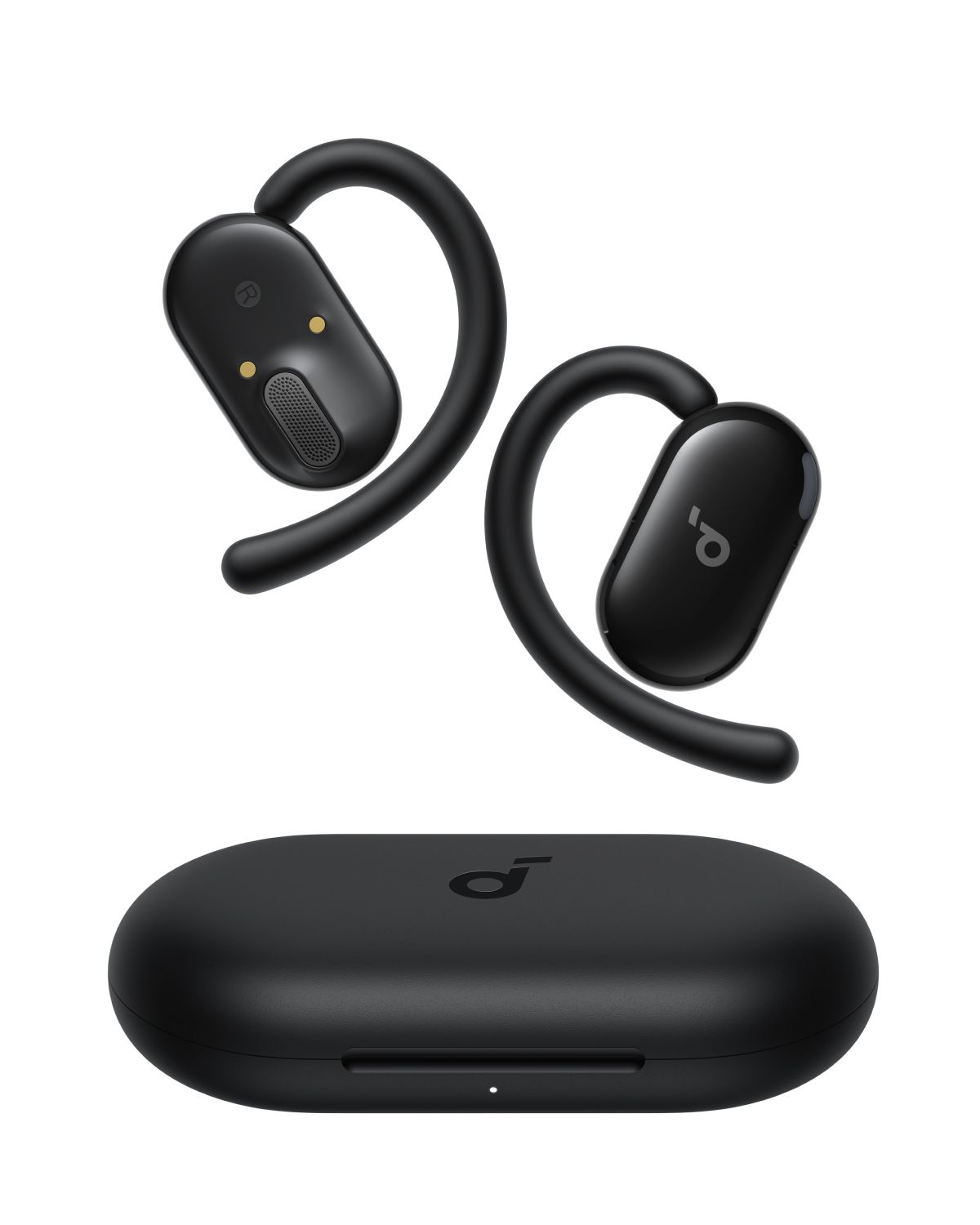 [ Special Deal ] soundcore V20i - Black, Open Ear Wireless Earbuds, clear calls, customised LED lights, immersive Audio exeperience delivers puncy bass and comfortable