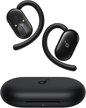 [ Special Deal ] soundcore V20i - Black, Open Ear Wireless Earbuds, clear calls, customised LED lights, immersive Audio exeperience delivers puncy bass and comfortable