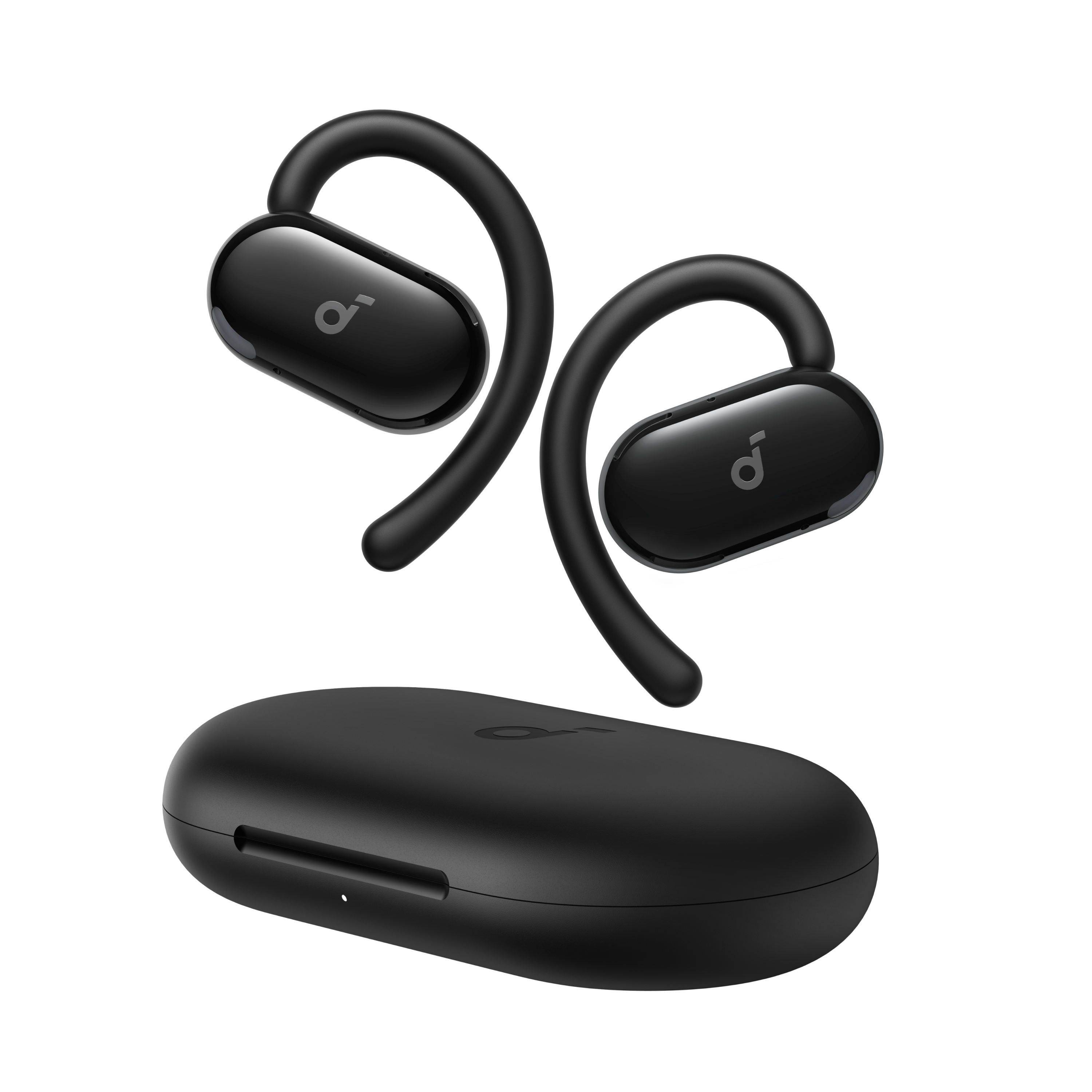 [ Special Deal ] soundcore V20i - Black, Open Ear Wireless Earbuds, clear calls, customised LED lights, immersive Audio exeperience delivers puncy bass and comfortable