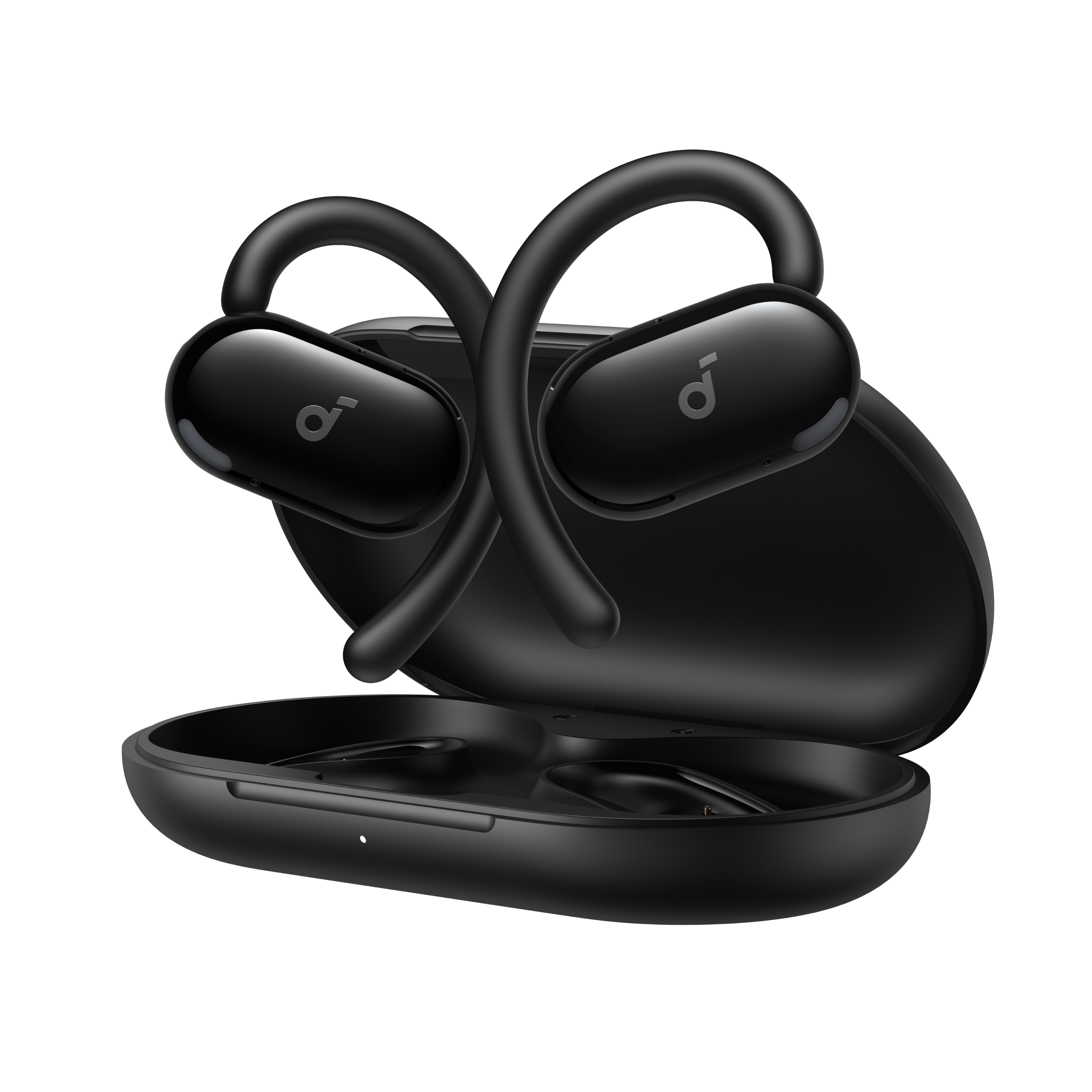 [ Special Deal ] soundcore V20i - Black, Open Ear Wireless Earbuds, clear calls, customised LED lights, immersive Audio exeperience delivers puncy bass and comfortable