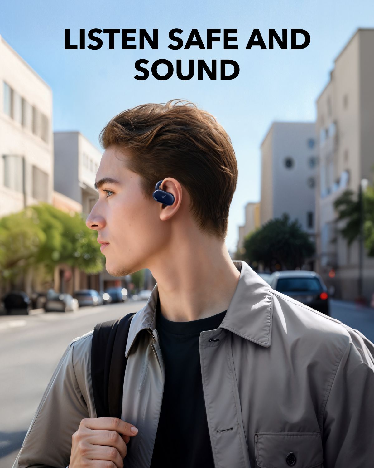 [ Special Deal ] soundcore V20i - Black, Open Ear Wireless Earbuds, clear calls, customised LED lights, immersive Audio exeperience delivers puncy bass and comfortable