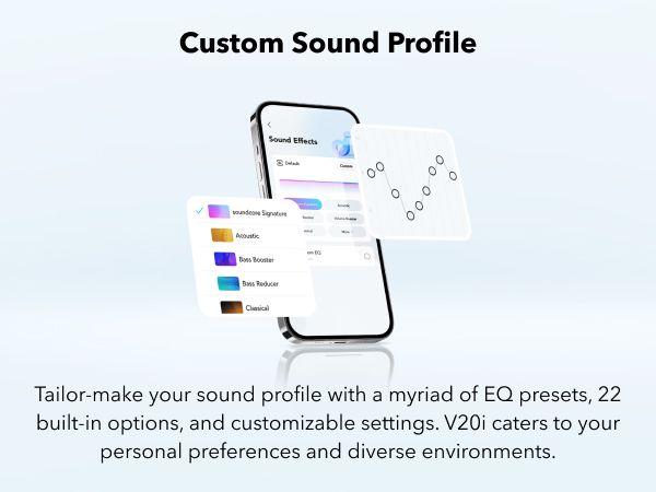 [ Special Deal ] soundcore V20i - Black, Open Ear Wireless Earbuds, clear calls, customised LED lights, immersive Audio exeperience delivers puncy bass and comfortable
