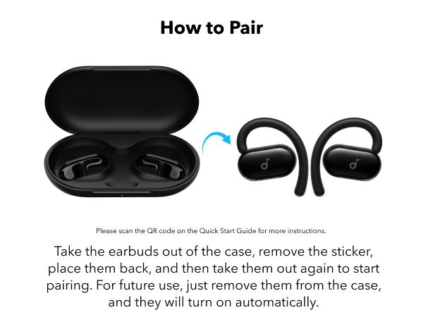 [ Special Deal ] soundcore V20i - Black, Open Ear Wireless Earbuds, clear calls, customised LED lights, immersive Audio exeperience delivers puncy bass and comfortable