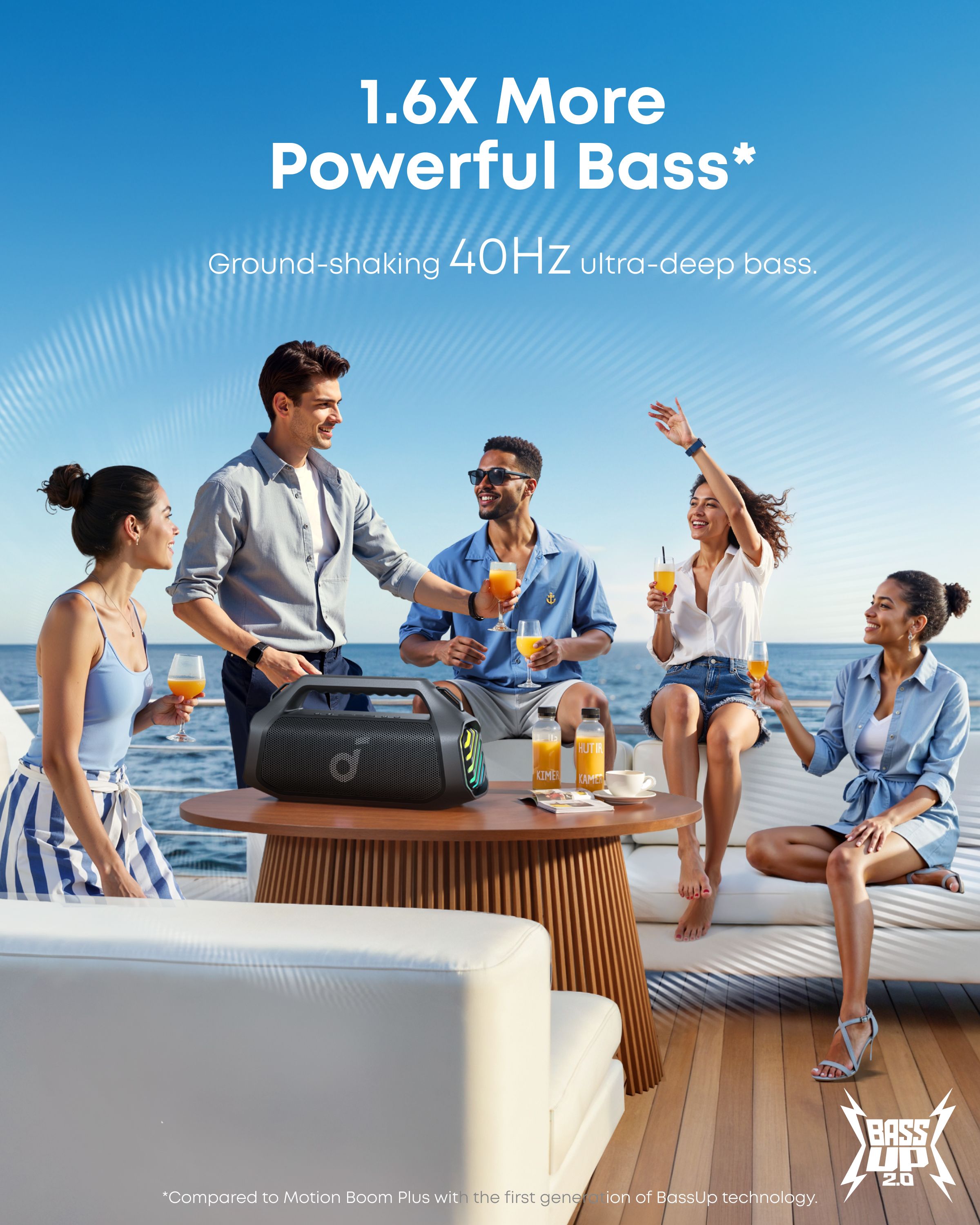 [ Special Deal ]  Soundcore Boom 2 Plus Black -Designed for Outdoor use and Parties, Offering Powerful Sound and a Light Show