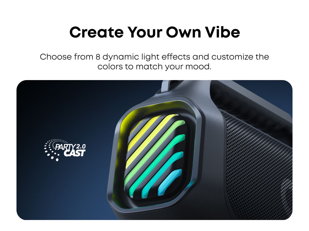 [ Special Deal ]  Soundcore Boom 2 Plus Black -Designed for Outdoor use and Parties, Offering Powerful Sound and a Light Show