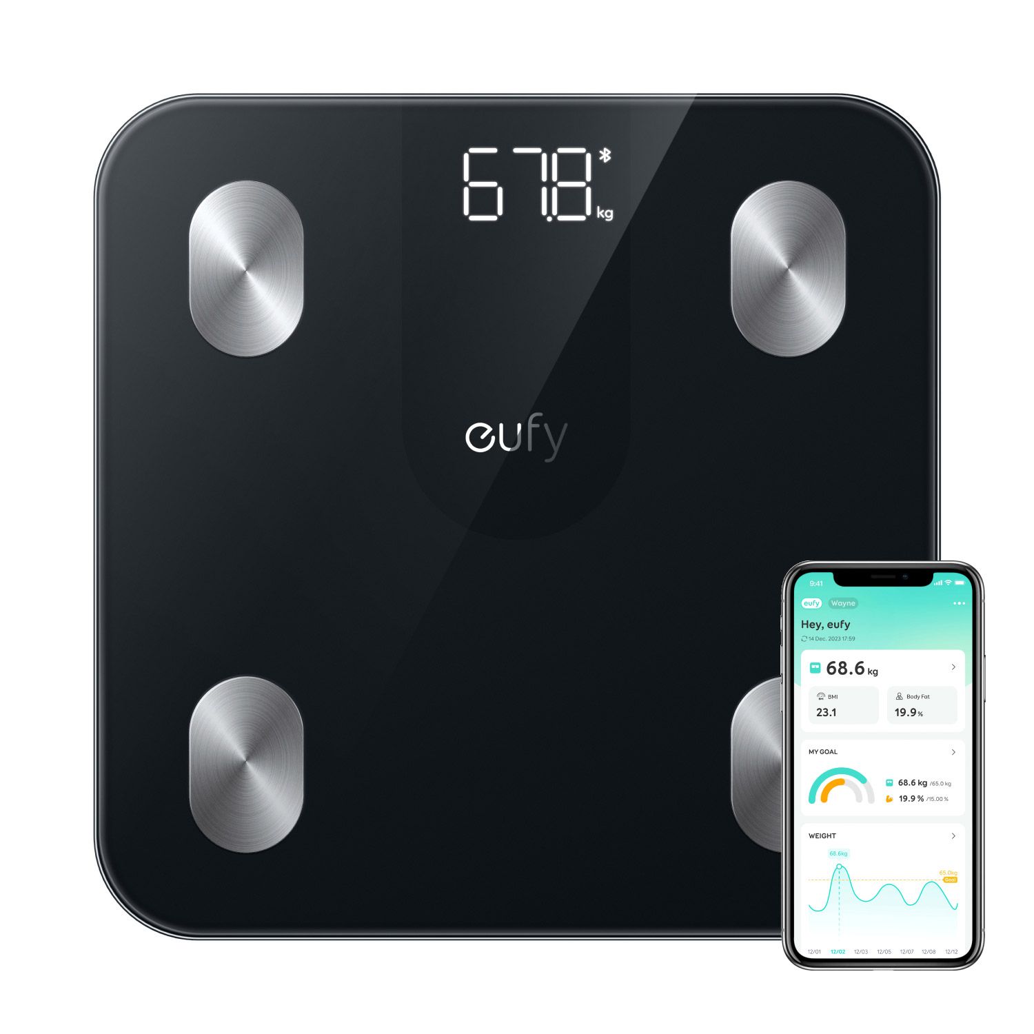 [Exclusive deal] eufy Smart Scale A1 - Weight Accuracy,12 Body Measurements,Bluetooth Connectivity