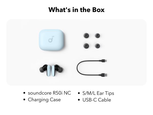 【Anker Official】 soundcore R50i NC - ,With 10mm Drivers , Deep Bass, Bluetooth 5.3, 45H Playtime, IP54-Sweatguard M waterproof, AI Clear Calls with 4 Mics, 22 Preset EQs via Ap