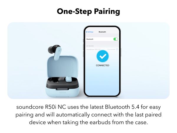 【Anker Official】 soundcore R50i NC - ,With 10mm Drivers , Deep Bass, Bluetooth 5.3, 45H Playtime, IP54-Sweatguard M waterproof, AI Clear Calls with 4 Mics, 22 Preset EQs via Ap