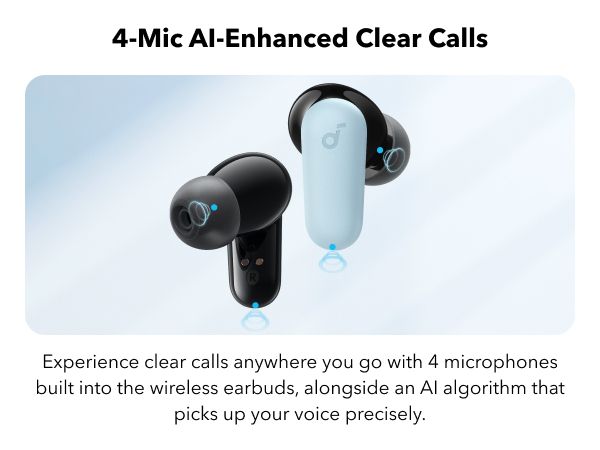 【Anker Official】 soundcore R50i NC - ,With 10mm Drivers , Deep Bass, Bluetooth 5.3, 45H Playtime, IP54-Sweatguard M waterproof, AI Clear Calls with 4 Mics, 22 Preset EQs via Ap