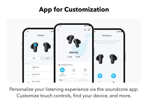【Anker Official】 soundcore R50i NC - ,With 10mm Drivers , Deep Bass, Bluetooth 5.3, 45H Playtime, IP54-Sweatguard M waterproof, AI Clear Calls with 4 Mics, 22 Preset EQs via Ap