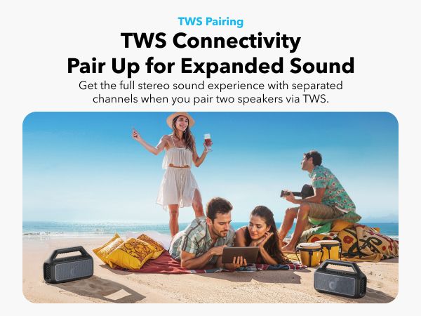 [ Special Deal ]  Soundcore Boom 2 SE | Portable Bluetooth Speaker - Black IPX7 Waterproof, 24-Hour Playtime, Wireless Stereo Pairing, 12W Stereo Sound, Bassup, Electronics for Home