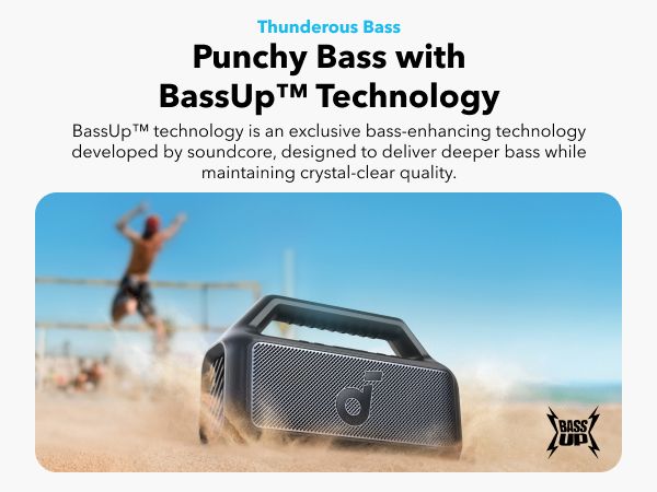 [ Special Deal ]  Soundcore Boom 2 SE | Portable Bluetooth Speaker - Black IPX7 Waterproof, 24-Hour Playtime, Wireless Stereo Pairing, 12W Stereo Sound, Bassup, Electronics for Home