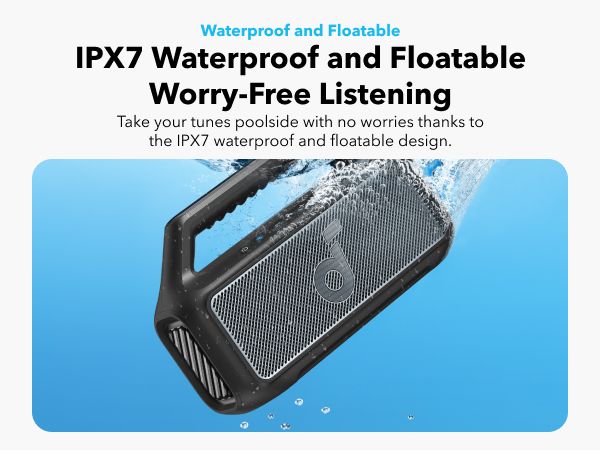 [ Special Deal ]  Soundcore Boom 2 SE | Portable Bluetooth Speaker - Black IPX7 Waterproof, 24-Hour Playtime, Wireless Stereo Pairing, 12W Stereo Sound, Bassup, Electronics for Home