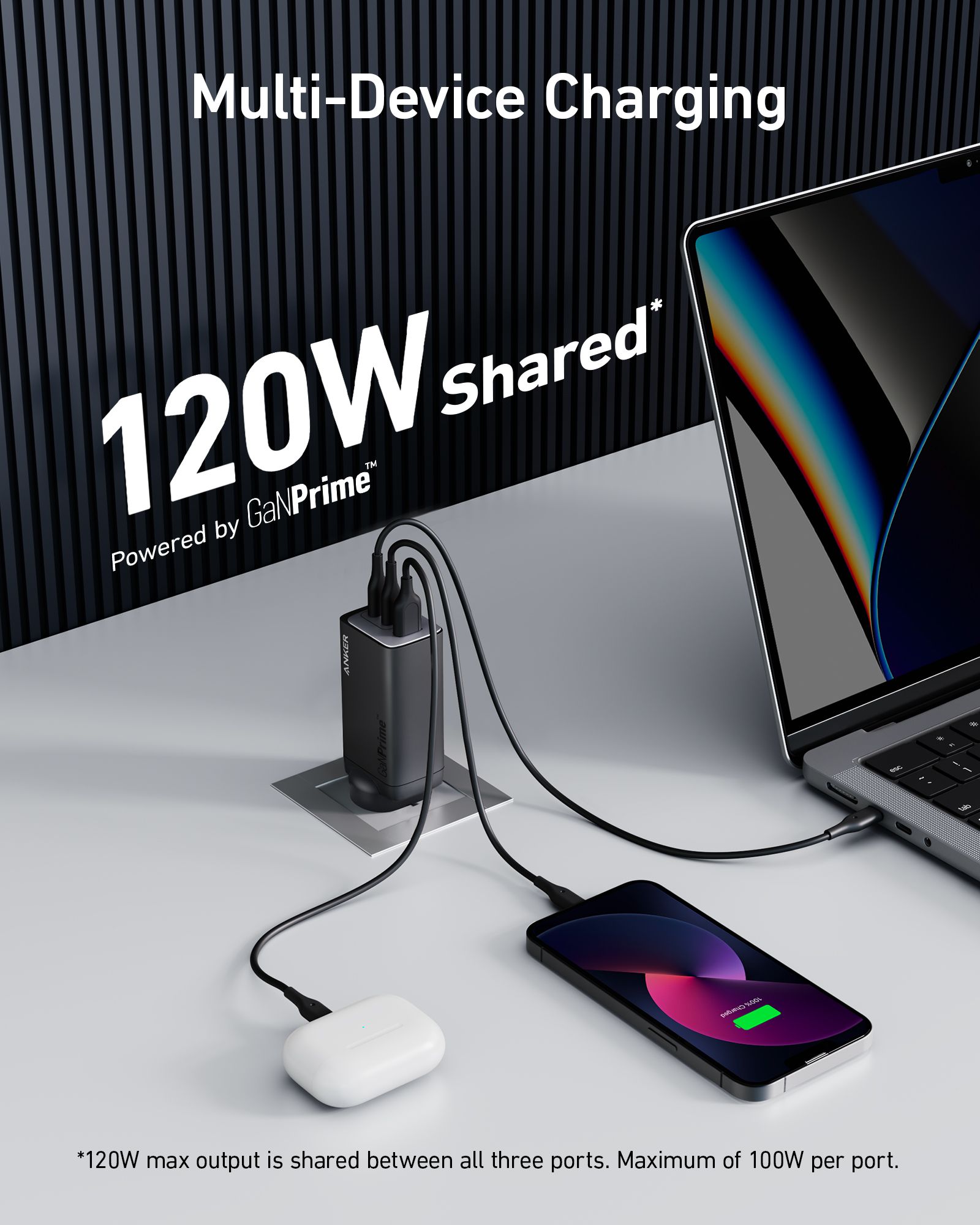 [Exclusive deal] Anker 737 Charger (GaNPrime 120W) - Black  High-Power PD Multi-Port Charger