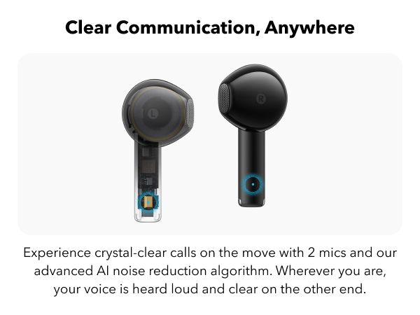 【Anker Official】 soundcore K20i - Black, Deep Bass, Touch Control, IPX5 Waterproof, Sports Earphones,