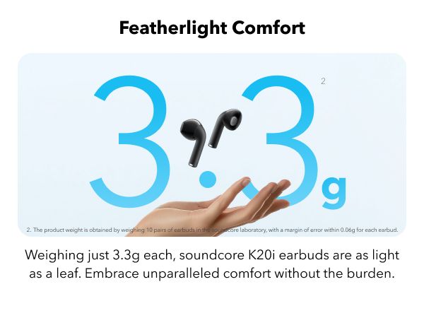 【Anker Official】 soundcore K20i - Black, Deep Bass, Touch Control, IPX5 Waterproof, Sports Earphones,