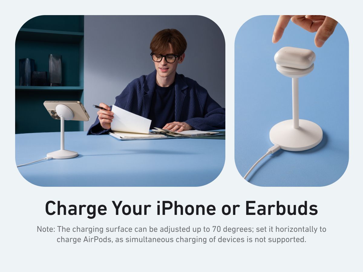 [Exclusive deal]  Anker MagGo Wireless Charger (Stand) -  MagSafe Compatible Fast Charging Dock for iPhone with Adjustable Angle
