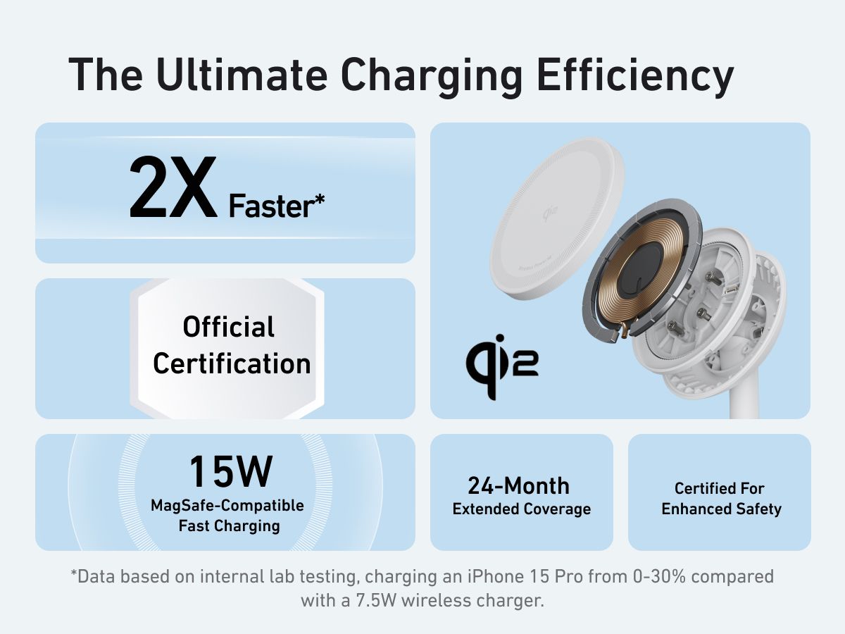 [Exclusive deal]  Anker MagGo Wireless Charger (Stand) -  MagSafe Compatible Fast Charging Dock for iPhone with Adjustable Angle