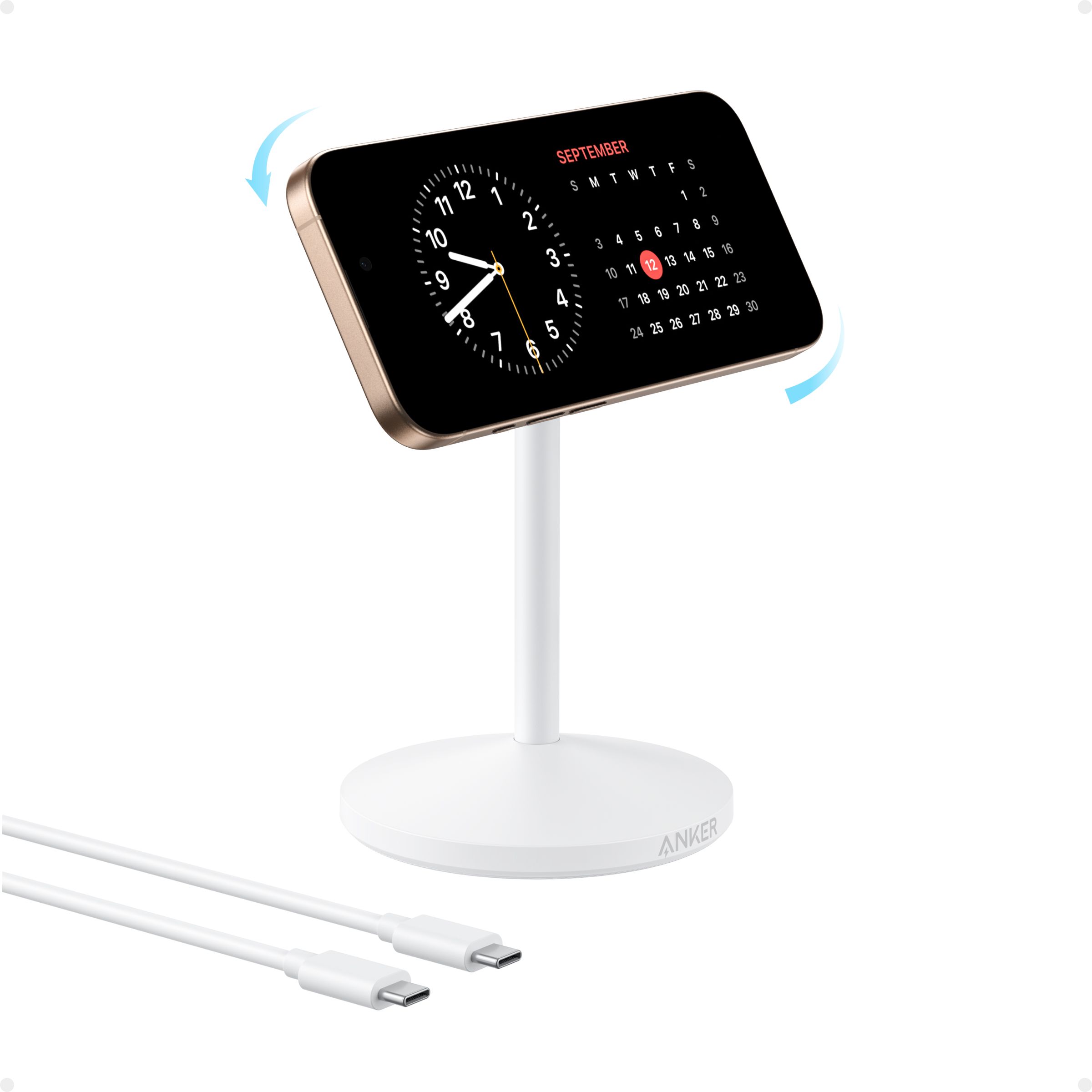 [Exclusive deal]  Anker MagGo Wireless Charger (Stand) -  MagSafe Compatible Fast Charging Dock for iPhone with Adjustable Angle