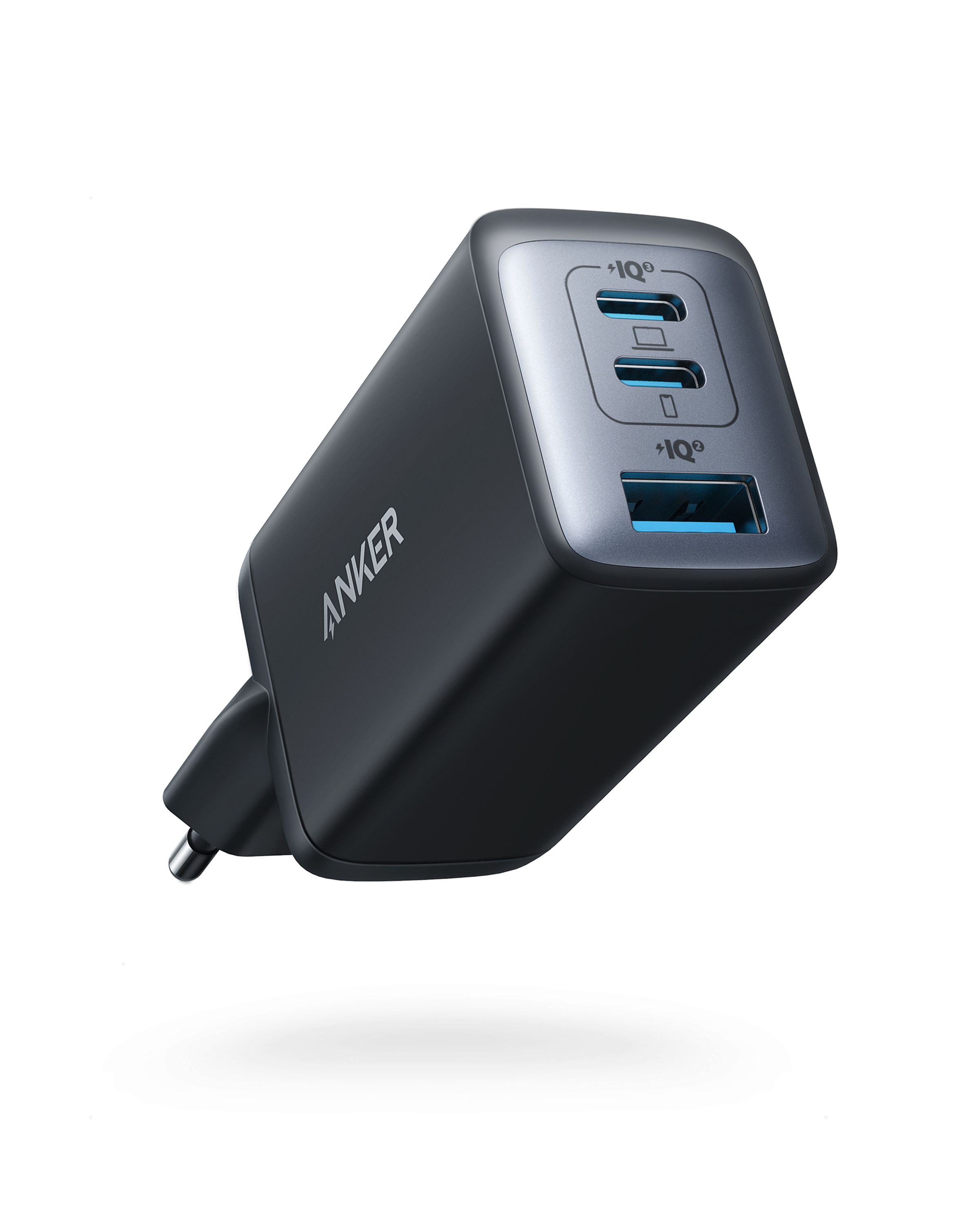 【Anker Official】  Anker PowerPort Ill 3-Port 65W Elite - Black High-Speed Charging Multiple Ports GaN Technology