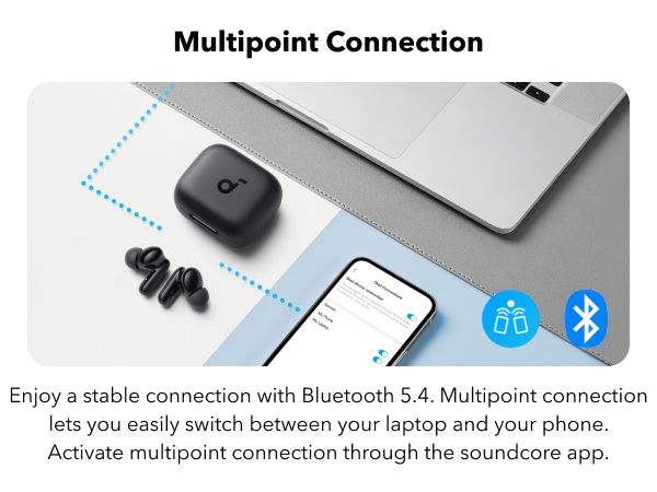 [Exclusive deal] soundcore P30i - Black Deep Bass ,Bluetooth 5.4, Long Battery, Dual Device Pairing, Mic ,  45H Playtime, Compact Case, Fast Charge, IPX5 ,Clear Calls