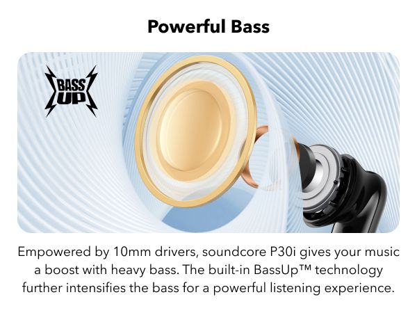 [Exclusive deal] soundcore P30i - Black Deep Bass ,Bluetooth 5.4, Long Battery, Dual Device Pairing, Mic ,  45H Playtime, Compact Case, Fast Charge, IPX5 ,Clear Calls
