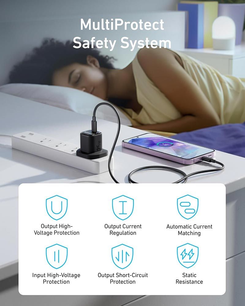 【Anker Official】 Anker 25W USB-C Charger With 5FT C-C Cable  | PD Wall Adapter for Samsung Super Fast Charging, iPhone, Pixel, Tablet – Black