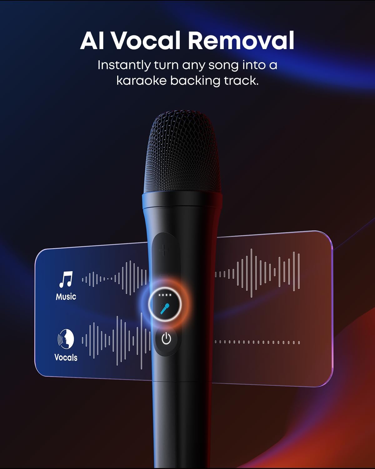 [ Special Deal ] Rave 3S AI Party Speaker with 2 Wireless Microphones, 200W Sound, AI Vocal Removal, Reverb, Light Show, 12H Playtime, Portable Bluetooth PA System for Home, Party, or Backyard
