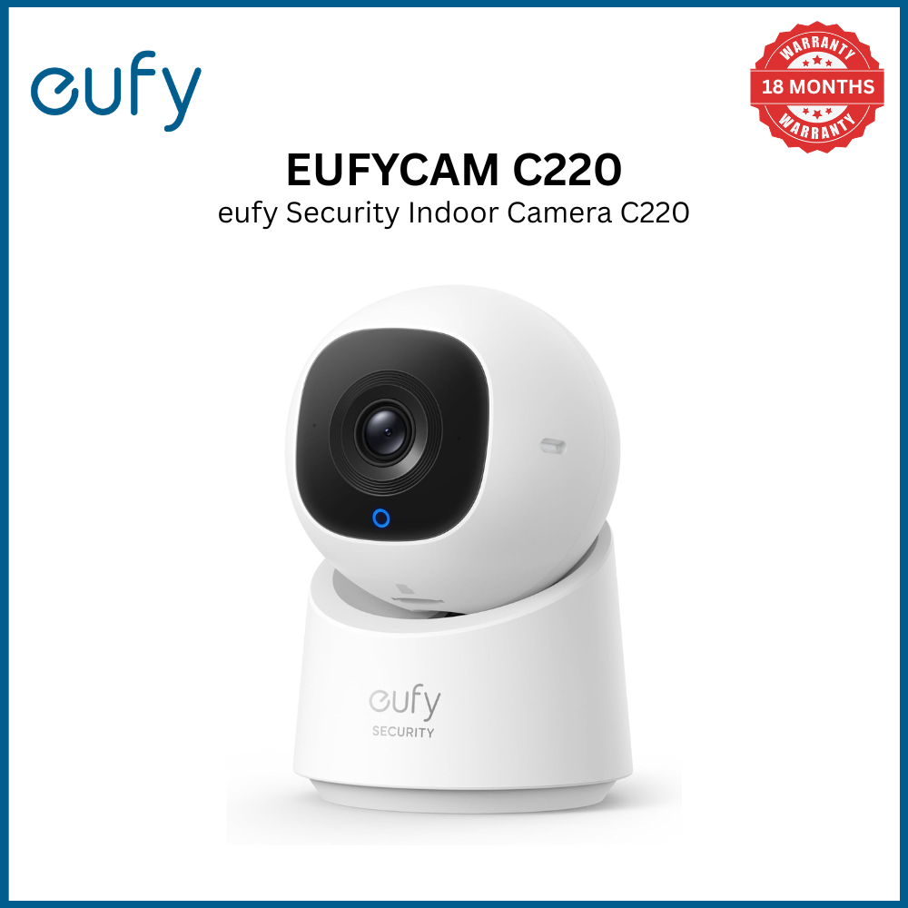 【Anker Official】Eufy Security Indoor Cam C220, Home Security Camera, 2K Resolution with 360° Pan and Tilt, Plug-in  Indoor Camera, Only Supports  Wi-Fi, Human/Motion Al, Night Vision, HB3 Compatible