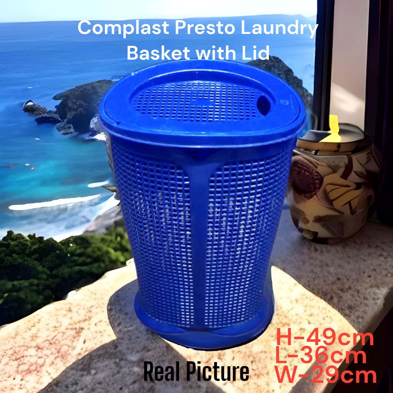 LARGE Complast Presto Laundry Basket With Lid