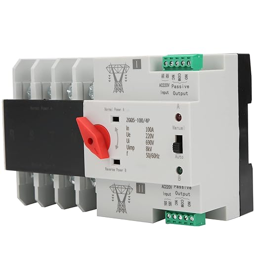 Dual Power Automatic Transfer Switch 4P 63A 220V Changeover Switch Automatic Transfer Switch Dual Power Toggle Controller Dual Electronic Power Circuit Breaker