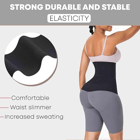 Soo slick Waist Trainer for Women Lower Belly Fat - Bandage Wrap Sauna Belt Compression Tummy Control Belt Plus Size Snatch Me Up Bandage Wrap Waist Trimmer Black