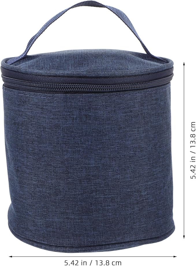 Round Thermal Casserole Carrier Insulated Lunch Cooler Bag Pie Carrier for Potluck Work Picnic Thermal Bag for Hot/Cold Food 5.4x5.4inch