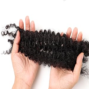Afro Kinky Bulk Curly Human Hair 8 Inch 100g for Permanent Micro Locs Mini Kinky Twist Braids Loc Extensions Dreadlock Extensions Repair Locs Can Be Bleached Dyed (8inch, Natural Black)