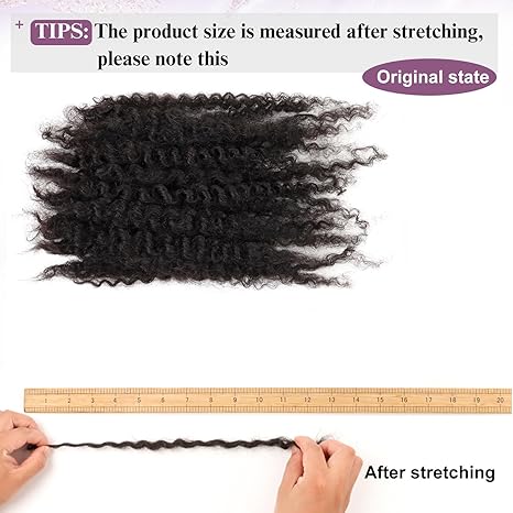 Afro Kinky Bulk Curly Human Hair 8 Inch 100g for Permanent Micro Locs Mini Kinky Twist Braids Loc Extensions Dreadlock Extensions Repair Locs Can Be Bleached Dyed (8inch, Natural Black)
