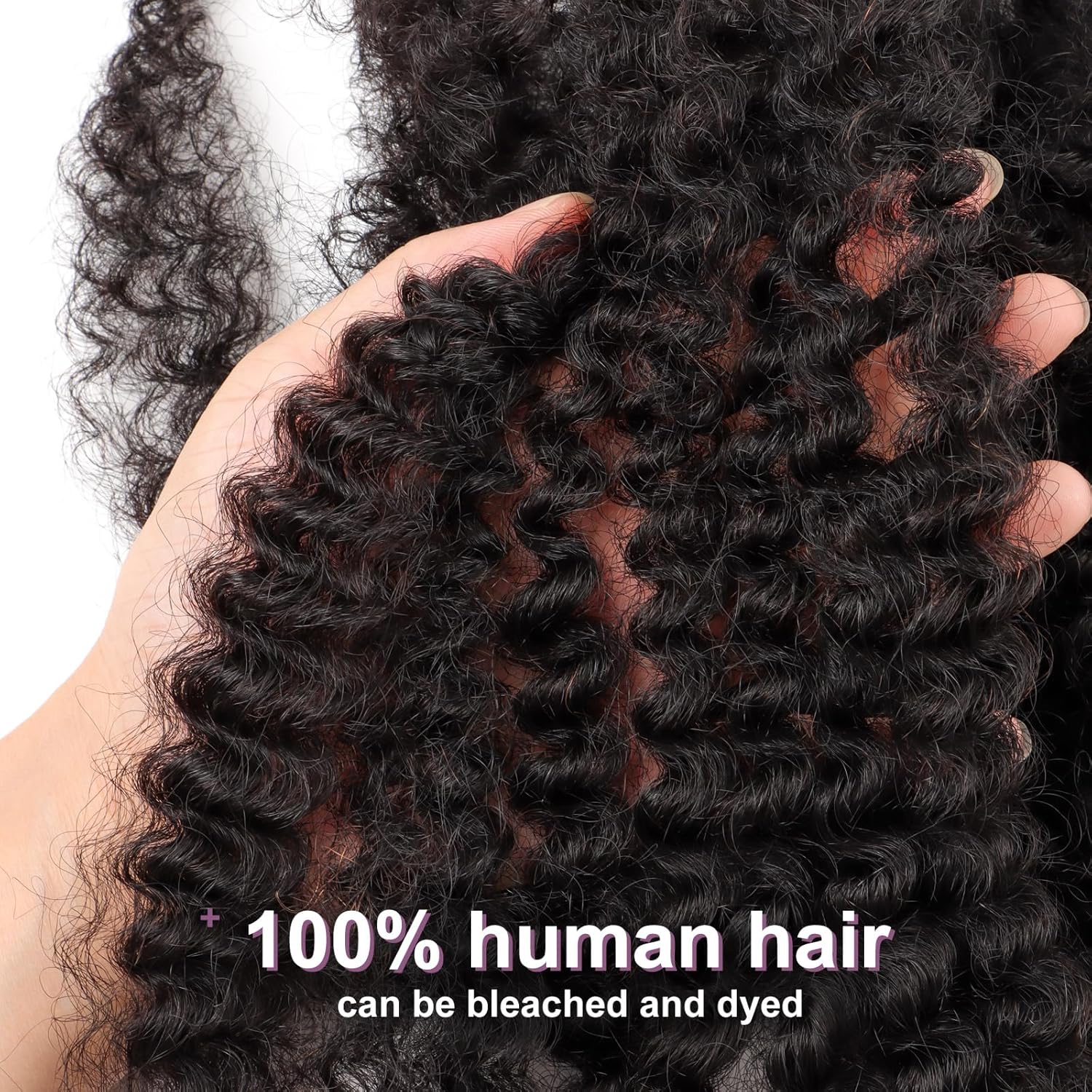 Afro Kinky Bulk Curly Human Hair 8 Inch 100g for Permanent Micro Locs Mini Kinky Twist Braids Loc Extensions Dreadlock Extensions Repair Locs Can Be Bleached Dyed (8inch, Natural Black)