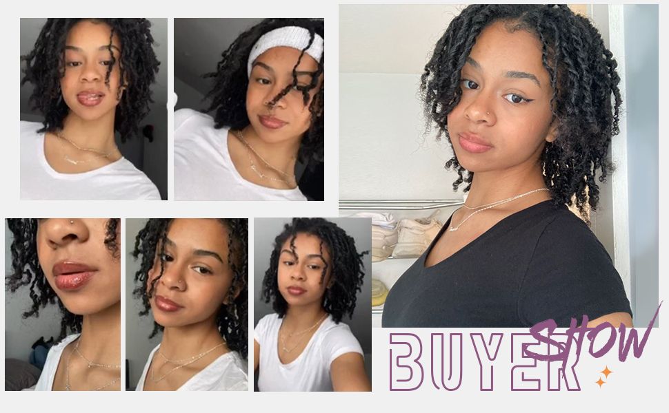 Afro Kinky Bulk Curly Human Hair 8 Inch 100g for Permanent Micro Locs Mini Kinky Twist Braids Loc Extensions Dreadlock Extensions Repair Locs Can Be Bleached Dyed (8inch, Natural Black)