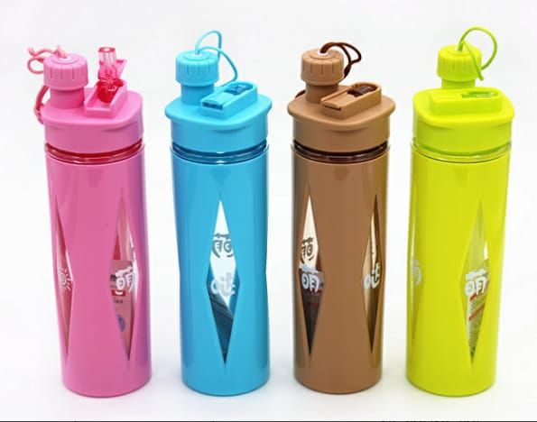 NEW DOUBLE SIDE MOUTH PLASTIC WATER BOTTLE DOUBLE LAYERED WITH STRAW AND DIRECT DRINKING BOTTLE 700 ML