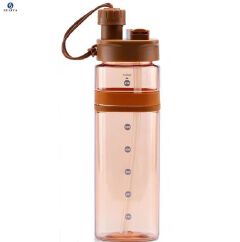 Square Shaped 700 Ml Plastic Drinking Water Bottle With Straw And Little Mouth