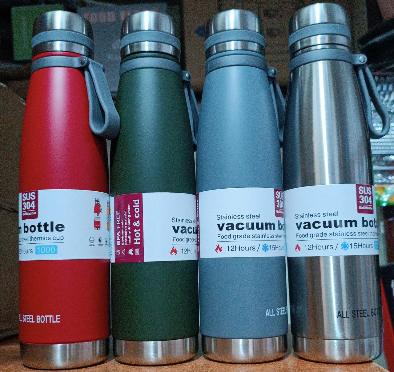 Double layer vacuum stainless steel thermos flask Portable cold and hot water flask