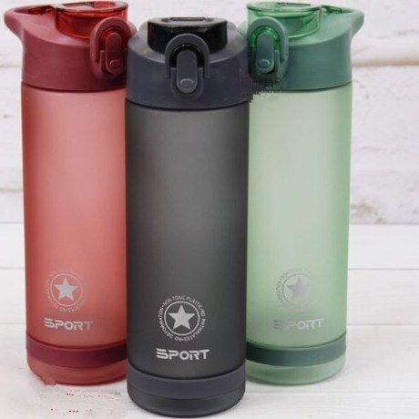 Sports Water Bottle With Straw Tritan Plastic