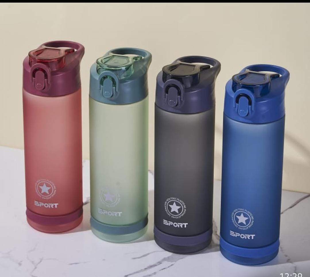 Sports Water Bottle With Straw Tritan Plastic